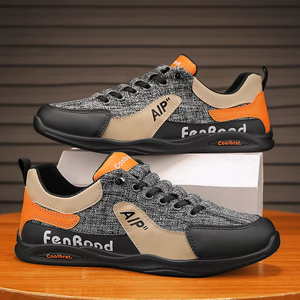 Mens Breathable Textile Casual Sneakers Lightweight Lace-Up Walking <b>Shoes</b> <b>Comfortable</b> Non-slip Soft Sole Footwear for Daily Wear - Product Image 1