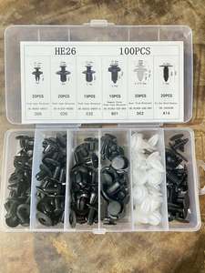 Nouvel ensemble de remplacement de fixations automobiles 100 pièces : Vis d'expansion de pare-chocs, clips à pression en plastique PA, kit de réparation automobile, attaches - Product Image 3