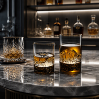 Tasse en verre borosilicate transparente tendance de 180 ml pour whisky, thé, café, saké – Cadeau minimaliste