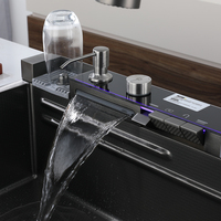 Éviers de cuisine multifonctionnels en acier inoxydable 304 avec cascade intelligente Flying Rain