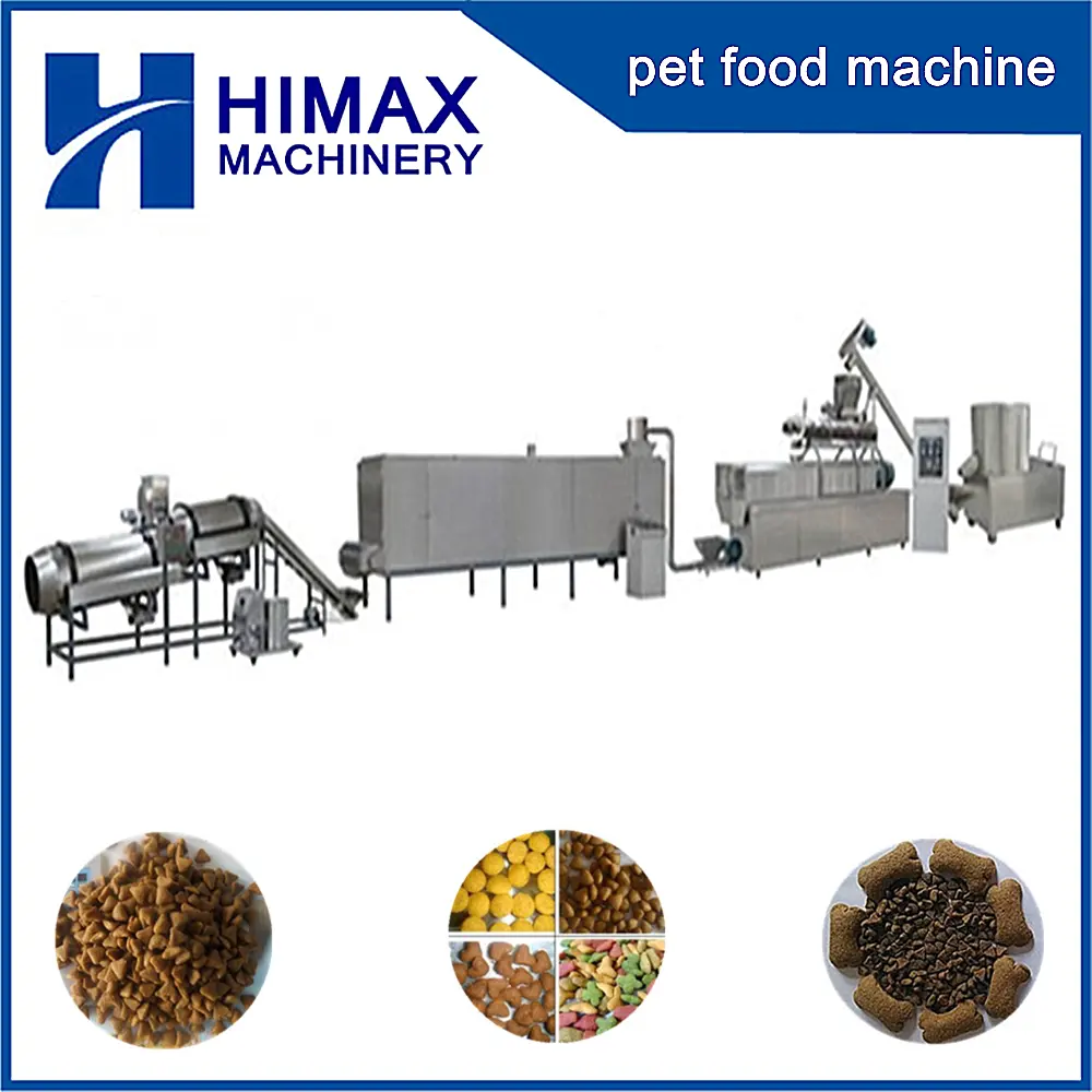 Yüksek kaliteli evcil hayvan gıda işleme makineleri köpek gıda ekstrüderi kedi köpek evcil hayvan gıda üretim hattı yapma