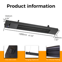 Panel eléctrico de 1800W para exteriores, calentador de techo o pared con Control remoto
