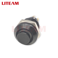 Interrupteur à bouton-poussoir miniature noir de 10 mm, momentané, à auto-retour, DC3-6V, à verrouillage automatique, IP65, structure électronique, interrupteur à bouton-poussoir en métal