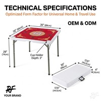 Mesa de Mahjong Portátil Plegable, Mesa de Juego Cuadrada Profesional, Estilo Maletín Ligero para Campamentos, Picnics y Eventos Sociales