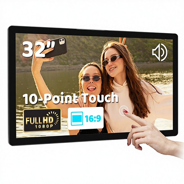 Cansolink 32 Inch Smart Screen Android Touchscreen Built-in Speakers 2.0 MP Camera 4G 32G for Digital Signage Commercial