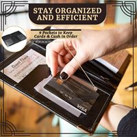 Buku Server untuk Pelayan, Organizer Buku Server Deluxe dengan Sudut Logam yang Kokoh, Organizer Buku Pelayan