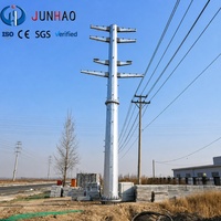Poteau utilitaire en acier galvanisé à chaud, poteau électrique, poteau de distribution pour ligne aérienne, projet de réseau haute tension