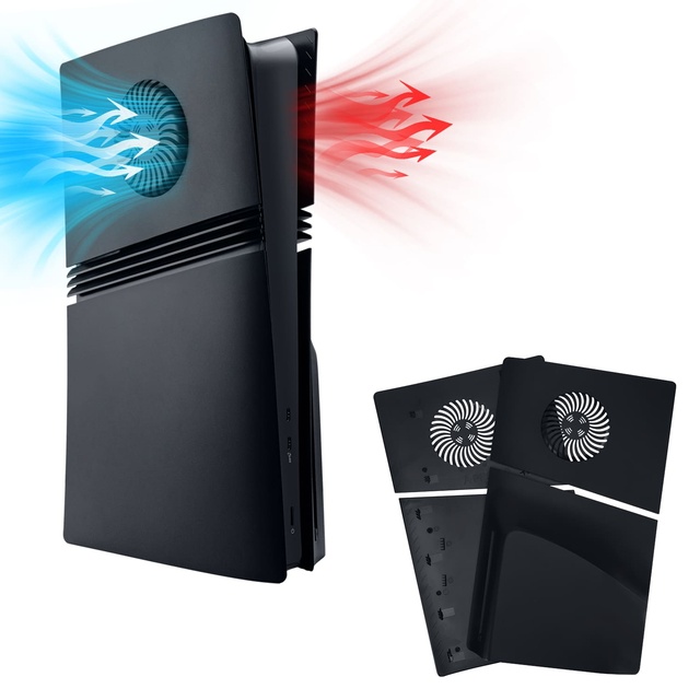 Faceplate for PS5 Pro Disc Edition, Replacement Face Plate Side Plates Cover Plates for PS5 Pro Disc Edition Black