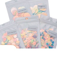 Paillettes rondes transparentes en PVC effet écaille de poisson, 6-20 mm, pour vêtements, robes de mariée et loisirs créatifs DIY