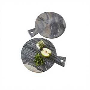 Ensemble de 2 planches à découper en marbre de forme ronde, de tailles différentes, qualité exclusive, ustensiles de cuisine - Product Image 1