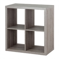 Bibliothèque de rangement moderne convertible à 4 cubes avec cloison ouverte et vitrine en bois pour salon, mobilier de maison