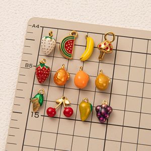 Nourriture miniature sucrée |   Breloques en émail en acier inoxydable plaqué PVD 18 carats pour la fabrication de bijoux DIY |   Pendentifs Fruits et Bonbons - Product Image 4