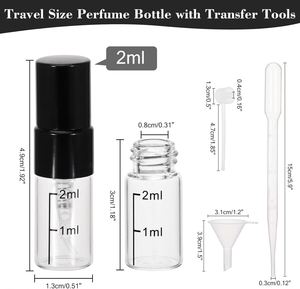 2ml 3ml 5ml Square Perfume Sample Glass Vials with Pump Sprayer Screen Printing Custom Logo Multi-color Perfume Tester Scale - Product Image 2