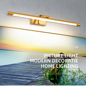COMBO Lámpara de Pared Moderna Dorada LED para Baño, 60cm, Luz Cálida 3500K, Accesorio Integrado de Cobre - Product Image 3