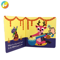 Impression personnalisée de livres cartonnés sonores pour enfants, livre interactif électronique pour enfants avec boutons audio, livre sonore en anglais sur le thème des animaux