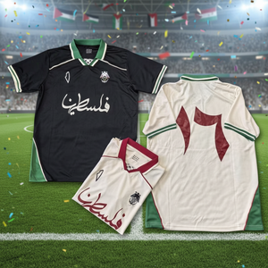 Maillot de football rétro palestinien édition commémorative (nouveau/vieux style) pour la maison/les déplacements, version fan, manches courtes, vente en gros transfrontalière - Product Image 1