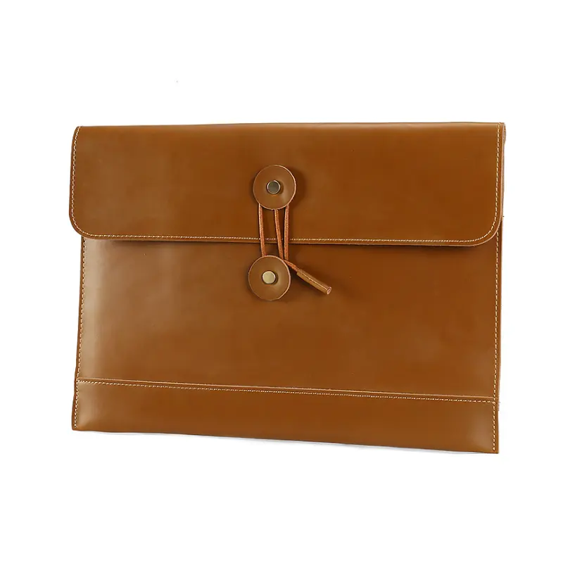 Hot Sale High Quality Leather Envelope Folder Case Portfolio Men 13 inch Clutch Portfolio Sleeve Case for Laptop
