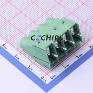 DB910-6.35-4P-GN-S Screw Terminal Block P=6.35mm Connector ( Construction: 1x4P )( Pitch: 6.35mm )( Color: Green ) - Product Image 2
