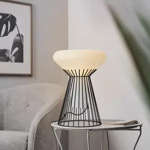 현대 북유럽 클래식 홈 장식 실내 버섯 책상 빛 금속베이스 유리 갓 테이블 램프