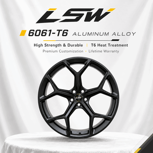 LS8067 Llantas de Aleación de Cinco Radios en Negro Mate de 17/18/19 Pulgadas 5x112 5x114.3 5x120 para BMW E46 E60 E90 - Product Image 4