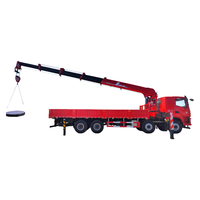 Petite grue de camion de 14 tonnes, grue hydraulique à flèche droite télescopique à 4 sections