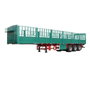 JUTONG 3/4 axles Multi wheel heavy tractor sidewall semi-trailer (Flatbed Fence tipper tanker Optional) cargo truck trailer