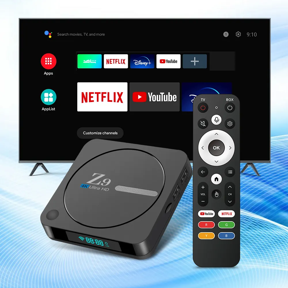 wholesale price dual wifi Z9 smart OTT Android boxand Android 13.0 and 8K OTT box Dual Wifi Android system with RK3528 chip