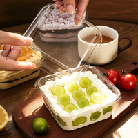 Boîte d'emballage en plastique PET transparente carrée de 1 mm d'épaisseur pour gâteau au tiramisu mousse