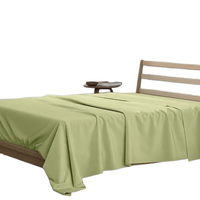 Drap plat Queen Size en percale 100% coton biologique, 1 unité, vert sauge, teint uni, léger, frais et durable – NOUVEAU