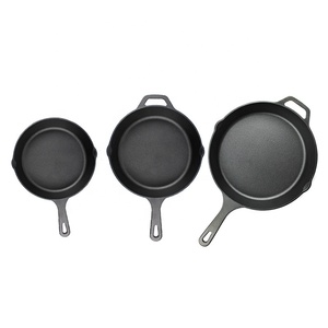 Sartén redonda personalizada, plancha <span class=keywords><strong>de</strong></span> <span class=keywords><strong>hierro</strong></span> <span class=keywords><strong>fundido</strong></span>, presazonada, barata - Product Image 5