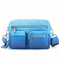 Mode Gradient Crossbody-tas voor heren Waterdichte PU-schoudertas Meerdere compartimenten Verstelbare riem Geschikt voor buiten