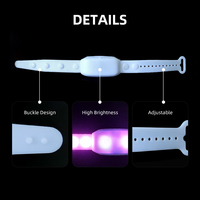 Bracelet LED RGB ultra-lumineux à 8 LED, télécommandé, DMX512/contrôle par ordinateur portable pour les événements de concert - Bracelet LED magnétique