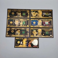 Factures d'un dollar américain noir personnalisées Factures-cadeaux de collection en plastique étanche pour dollars américains en feuille d'or noir Billets de banque américains