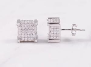 Boucles d'oreilles clous carrées pour hommes en Moissanite VVS de haute qualité, style Hip Hop, avec testeur de diamant intégré, boucles d'oreilles en diamant de laboratoire - Product Image 3