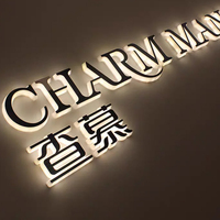 Letrero de letras de luz con logotipo 3D, letras de canal retroiluminadas decorativas Led, fuente de luz de neón para decoración de edificios, fuente de alimentación CC