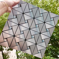 Panneau mural 3D en aluminium, mosaïque, carreaux métalliques autocollants, papier peint auto-adhésif pour la décoration murale intérieure, décoration de plafond
