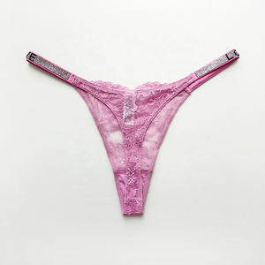 Женские трусики, кружевные стринги, кружевные стринги со стразами и вышивкой, T-образные трусики, регулируемые женские трусики, сексуальное нижнее белье #1295 - Product Image 3