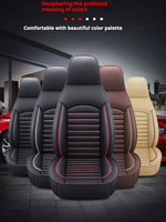 Fundas de Asiento de Coche Universales de PVC Protectoras en Negro y Rojo para Toyota Corolla Camry, Juego Completo Impermeable de Poliuretano
