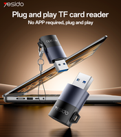 Yesido USB2.0 Interfaz USB de Alta Velocidad de Aleación de Aluminio Compatible con 1TB Plug and Play Adaptador de Lector de Tarjetas TF GS36