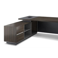 Bureau d'Ordinateur de Direction en Bois Convertible en L, Moderne et de Luxe, pour Bureau à Domicile