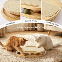 Arbre à chat en bois écologique Yun, jouet d'amusement pour animaux de compagnie, planche à gratter pour l'auto-entretenissement, roue tournante anti-ennui