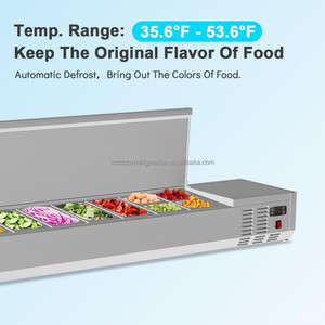 Desktop salad table with glass cover, refrigerated and fresh-keeping cabinet, commercial display <b>freezer</b> - Product Image 6