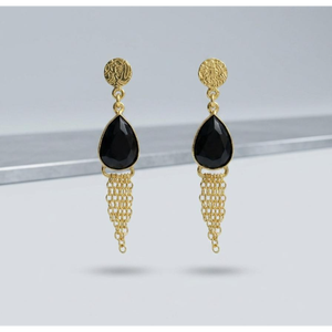 Quartz Dangle Earrings| Gold Fringe Drop Earrings| Statement Piece| Boho Jewelry <b>Gift</b> for Her - Product Image 4