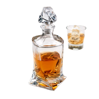 Haut de gamme clair polygonal Unique Design 750ml 45ml Whisky Vodka Brandy Rhum Gin Super Flint Verre Vin Liqueur Bouteilles