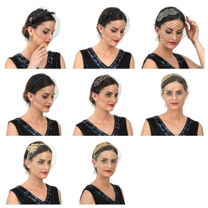 Nouveau bandeau de mariée <span class=keywords><strong>avec</strong></span> voile fil de soie plume Fascinator ornements de cheveux accessoires de <span class=keywords><strong>mariage</strong></span> uniques coiffes coiffure femme - Product Image 4