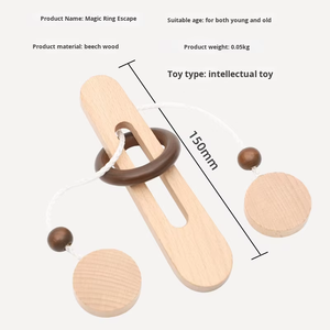 Jeu d'intelligence en bois certifié Luban Kongming pour débloquer le jeu, puzzle éducatif classique d'évasion pour le plaisir des anneaux EN71 - Product Image 4