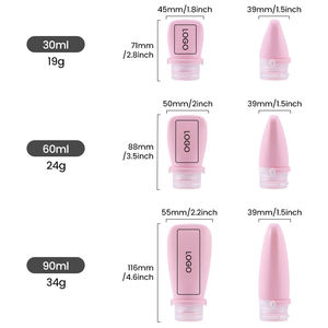 Kit botol Dispenser perjalanan pesawat silikon, Kustom 4-in-1 Set hadiah botol perjalanan pemeras portabel untuk perlengkapan mandi - Product Image 5