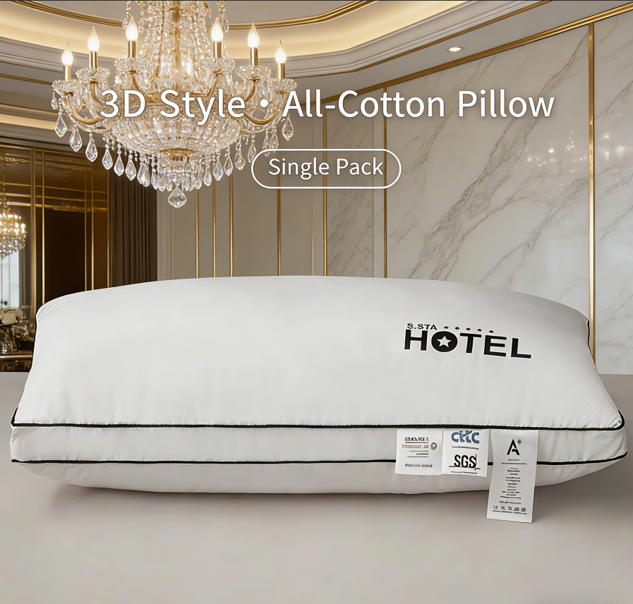 3D style-natural white-48x74 cm-medium pillow