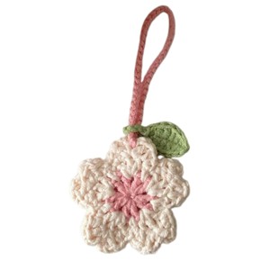 Hilo de flor de cerezo de primavera, colgante de ganchillo DIY, accesorios pequeños, llavero hecho a mano - Product Image 1