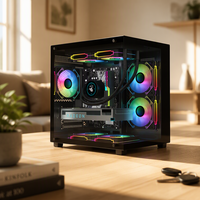 Casing PC MINI Tanpa Tiang AY, Kaca Transparan, Mendukung Motherboard Matx ITX, Pendingin Air 240